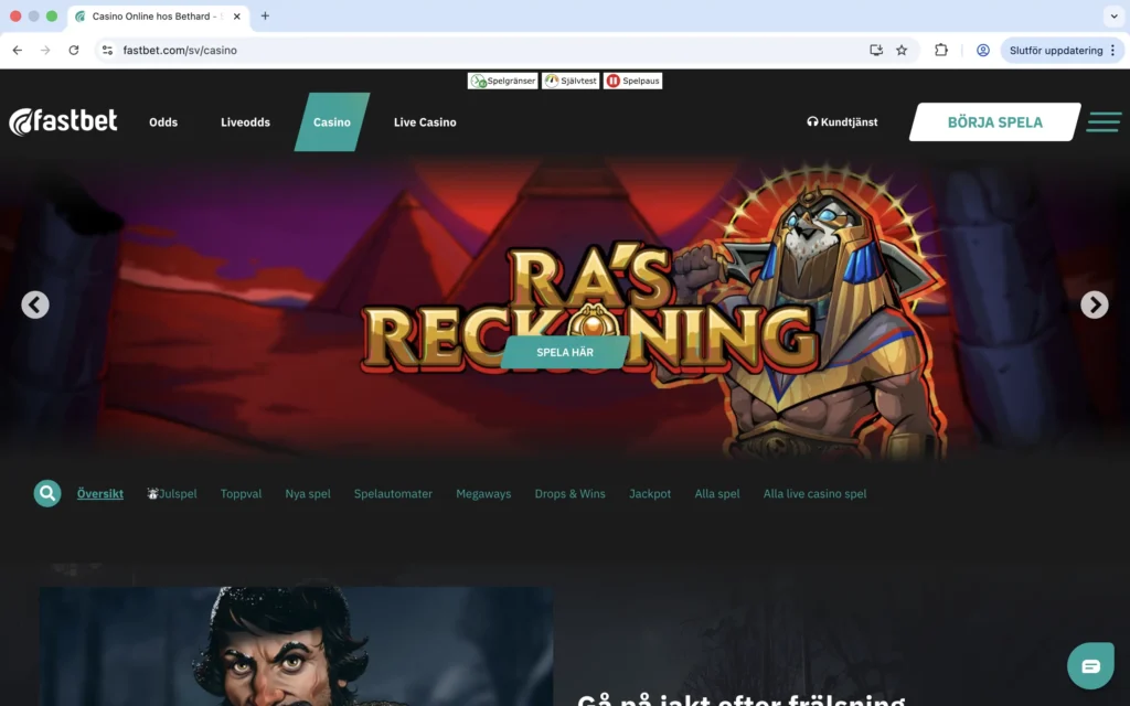 Skärmavbild på Fastbet Casino