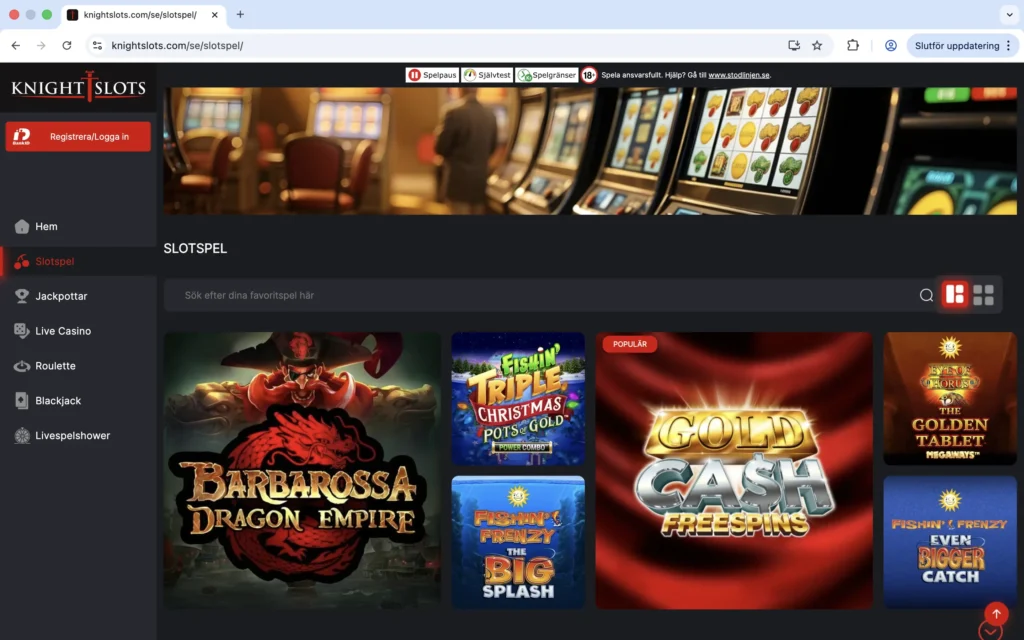 Skärmavbild slots hos Knightslots