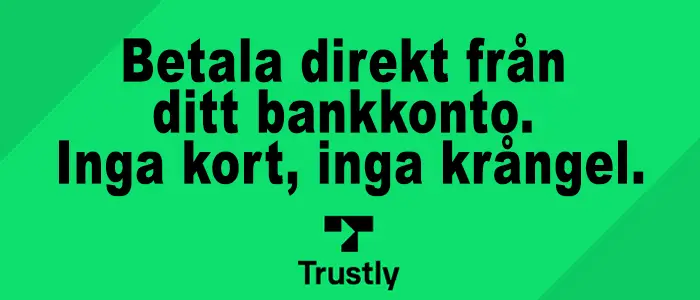 Betala direkt från ditt bankkonto - inga kort, inga krångel med Trustly.